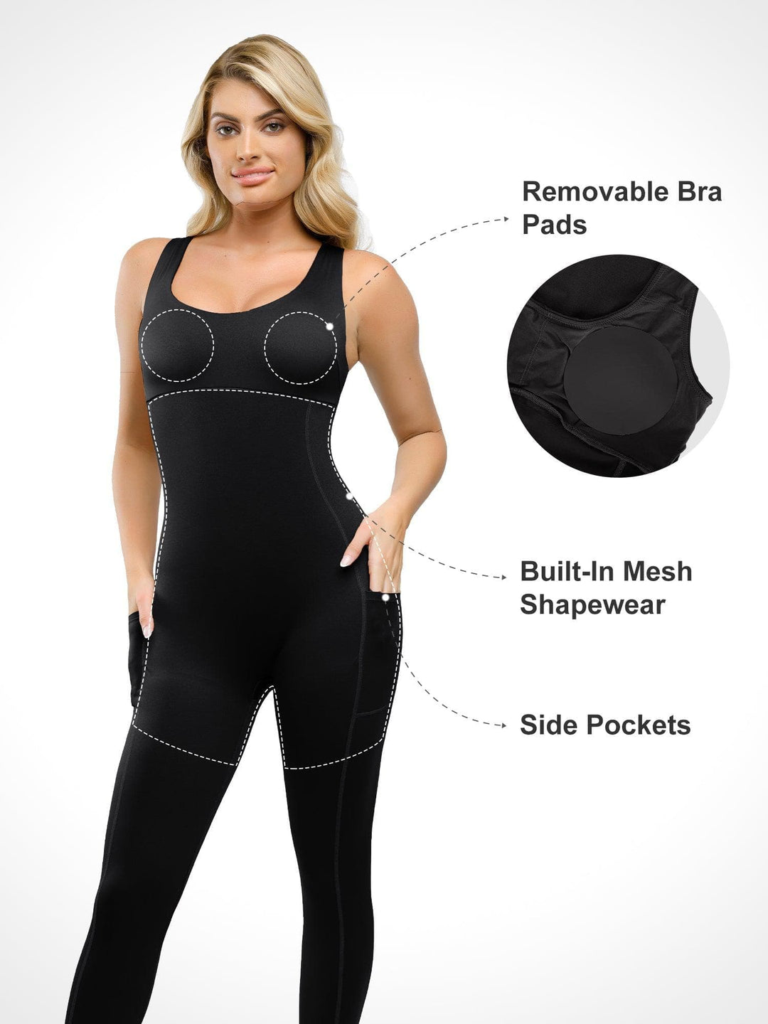 Popilush® Yoga Gym One Piece Workout Jumpsuit Summer Outfits The Shapewear Jumpsuit Halter