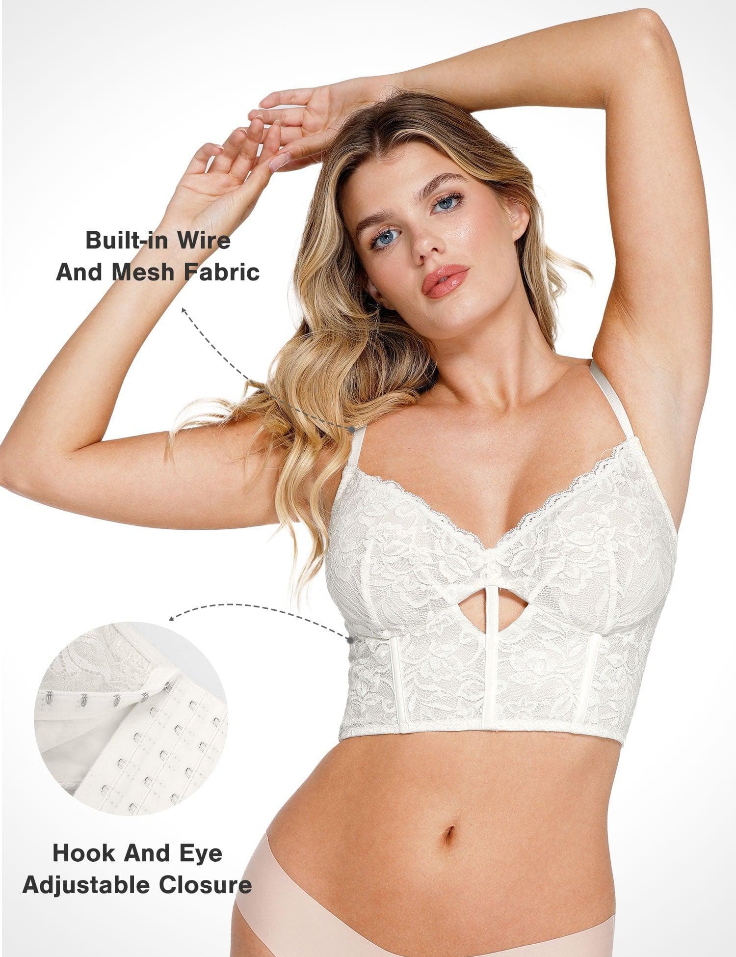 Popilush® Cami Crop Top Bra The Shapewear Lace Bra or Skirt