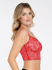 Popilush® Cami Crop Top Bra The Shapewear Lace Corset Top or Split Skirt