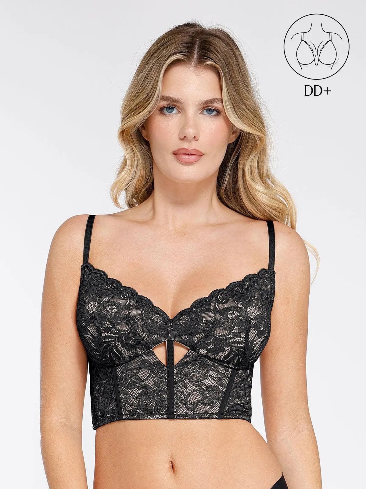 Popilush® Cami Crop Top Bra Top / Black / XS The Shapewear Lace Corset Top or Split Skirt