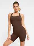 Popilush® Yoga Gym One Piece Workout Shorts Jumpsuit Summer Outfits Brown / XS The Shapewear Romper Racerback