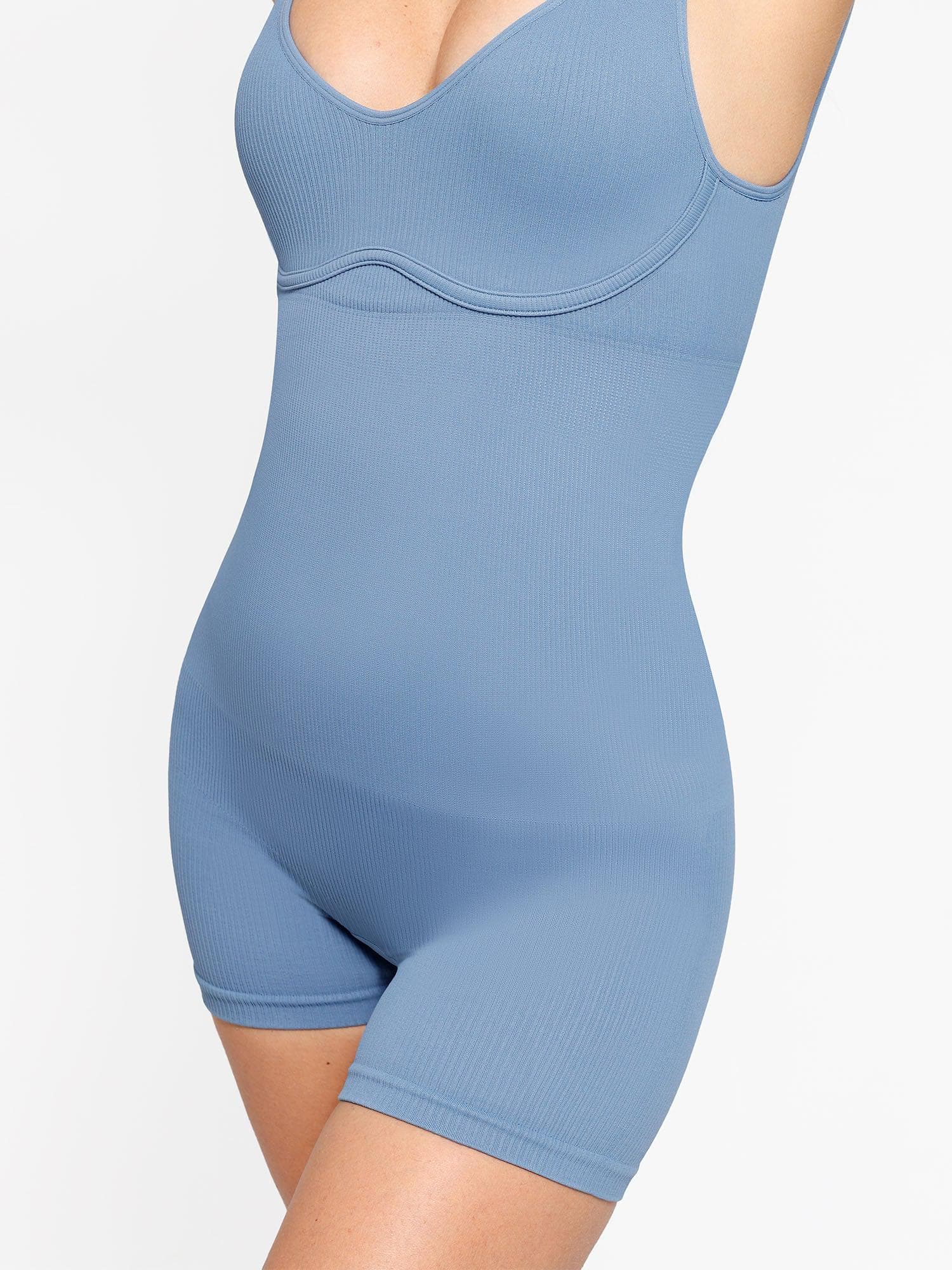 Popilush® Seamless Ribbed V-Neck Shapewear Romper