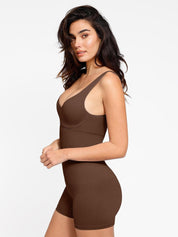 Popilush® Seamless Ribbed V-Neck Shapewear Romper