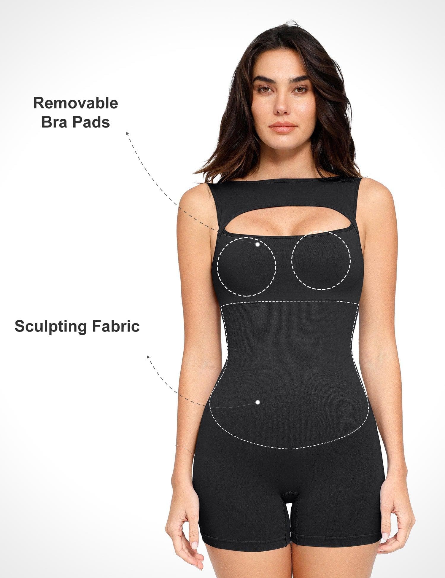 Popilush® Seamless Tummy Control Cut-Out Romper