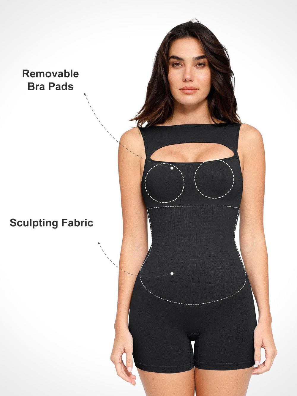 Popilush® Seamless Tummy Control Cut-Out Romper