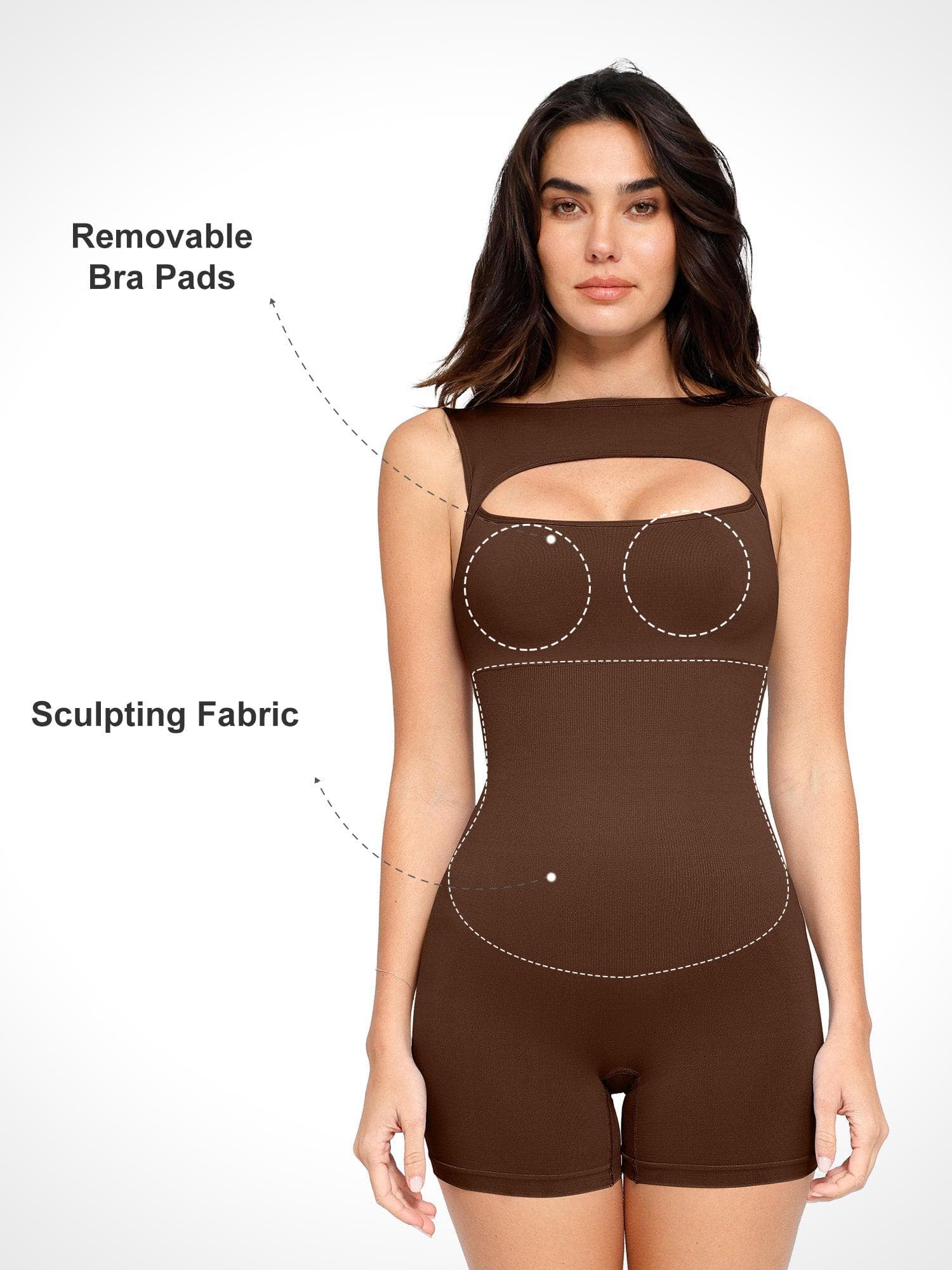 Popilush® Seamless Tummy Control Cut-Out Romper