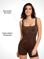 Popilush® Square Neck Patchwork Shapewear Romper