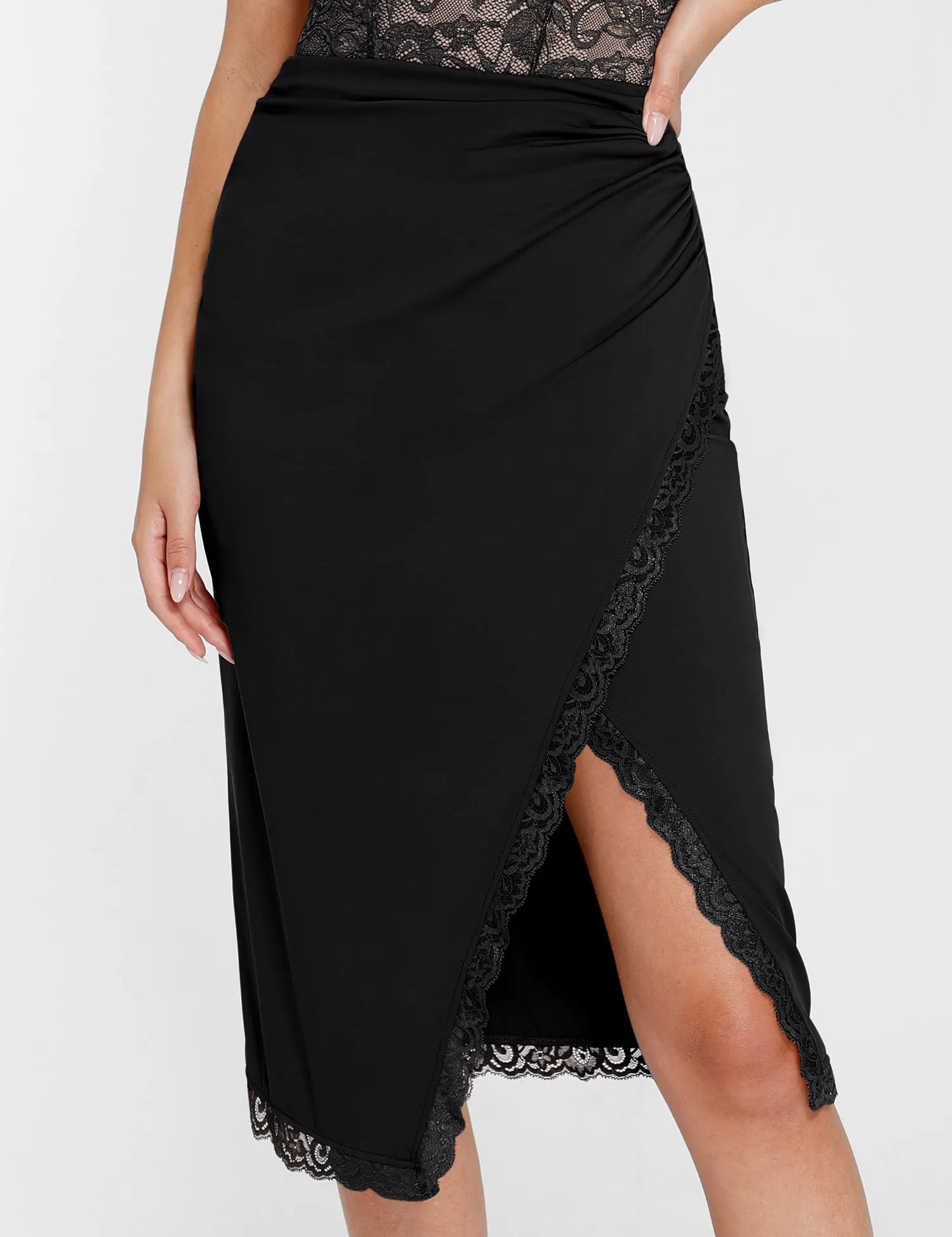  XS The Shapewear Skirt Lace Split Midi