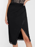 Popilush® Bodycon Office Work Knee Length Pencil Skirts Black / XS The Shapewear Skirt Lace Split Midi