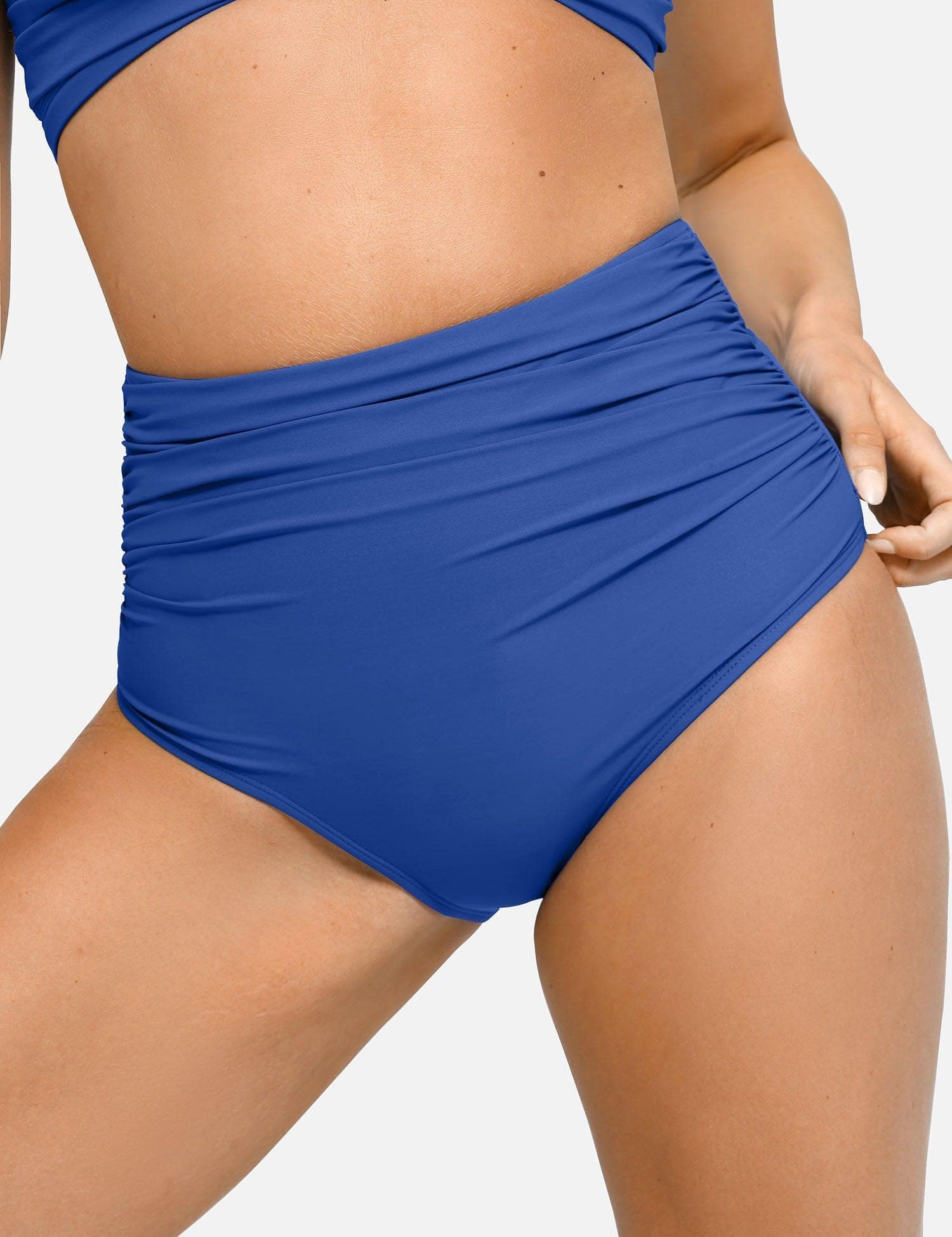  S The Shapewear Swimwear Ruched High-Waist Bikini Bottom