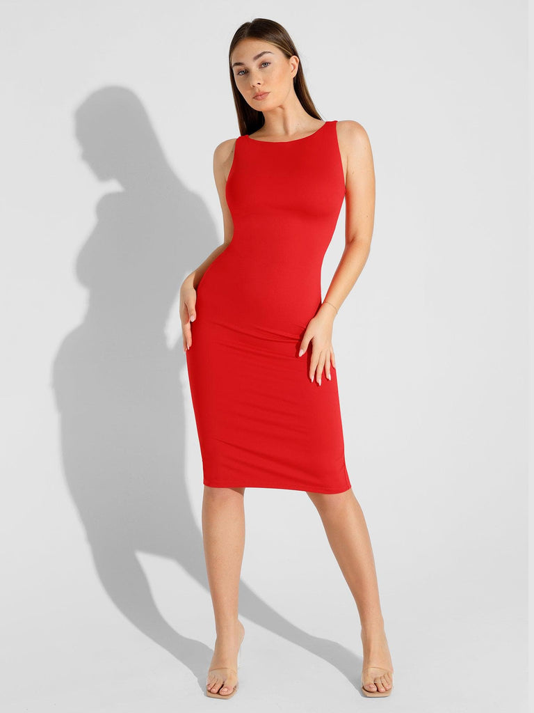 OPHPY Slimming Dresses for Women with Belly Summer Sexy Sleeveless