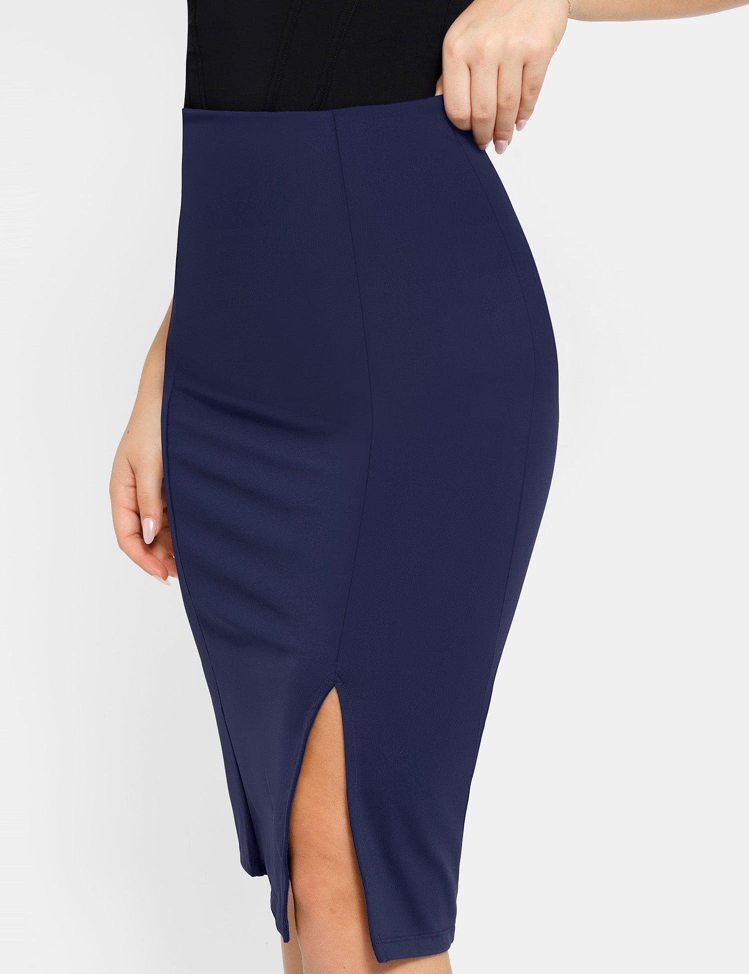 Popilush® Built-In Shapewear Split Midi Skirt