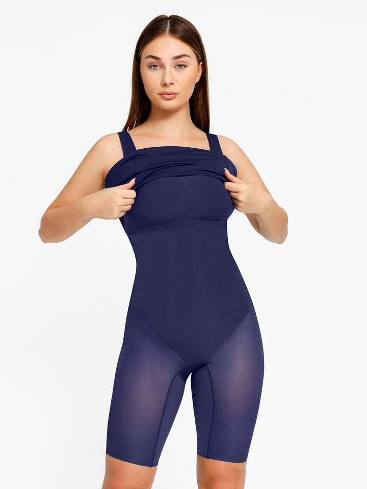 Popilush® Built-In Shapewear Sqaure Neck Sleeveless Dress