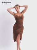 Shapewear Sculpting Wrap Midi Slip Dress