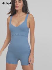 The Shapewear Romper Seamless Ribbed V-Neck