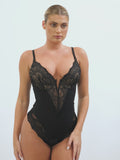 Shapewear Lace Deep V-Neck Sculpting Thong Bodysuit