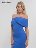 Shapewear Off-the-Shoulder Slim Column Maxi Dress