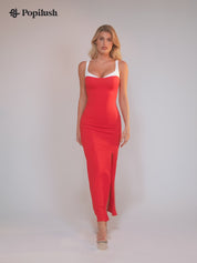 The Shapewear Dress Contrast Trim Maxi