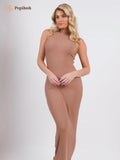 Shapewear Modal Sleeveless Mock Neck Slimming Maxi Dress